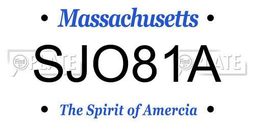 SJO81A Massachusetts License Plate
