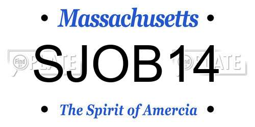 SJOB14 Massachusetts License Plate