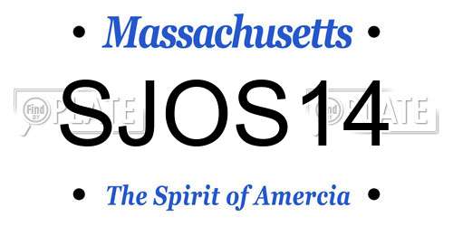 SJOS14 Massachusetts License Plate