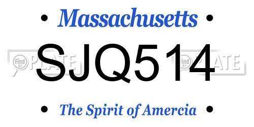 SJQ514 Massachusetts License Plate