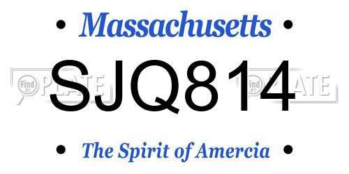 SJQ814 Massachusetts License Plate
