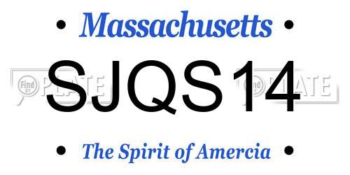 SJQS14 Massachusetts License Plate