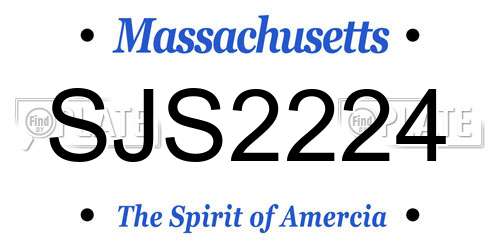 SJS2224 Massachusetts License Plate