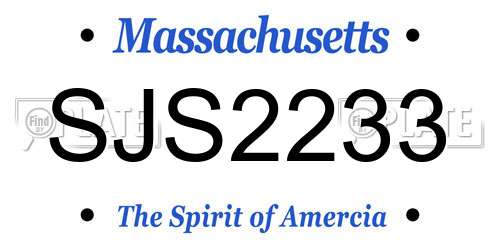 SJS2233 Massachusetts License Plate