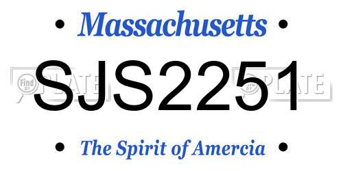 SJS2251 Massachusetts License Plate