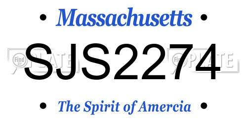 SJS2274 Massachusetts License Plate