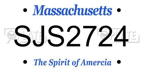 SJS2724 Massachusetts License Plate