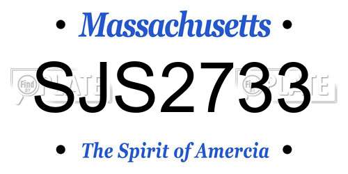 SJS2733 Massachusetts License Plate