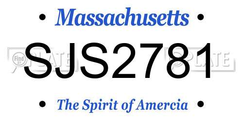 SJS2781 Massachusetts License Plate