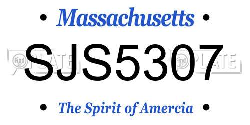 SJS5307 Massachusetts License Plate