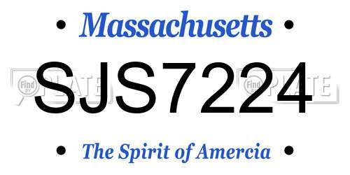 SJS7224 Massachusetts License Plate