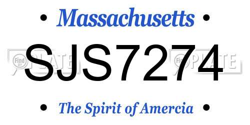SJS7274 Massachusetts License Plate