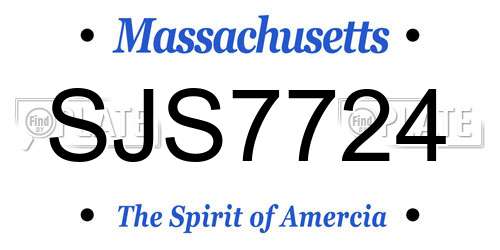 SJS7724 Massachusetts License Plate