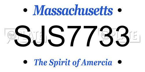 SJS7733 Massachusetts License Plate