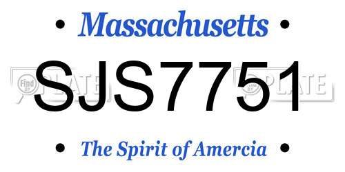 SJS7751 Massachusetts License Plate