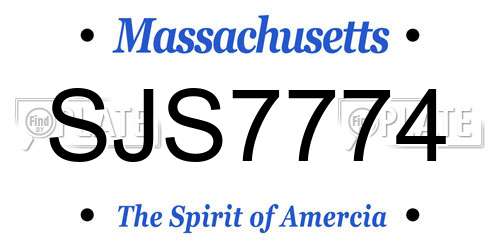 SJS7774 Massachusetts License Plate