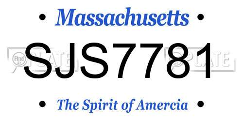 SJS7781 Massachusetts License Plate