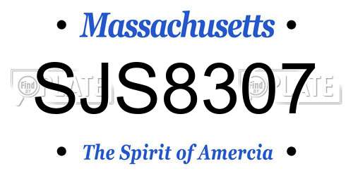 SJS8307 Massachusetts License Plate