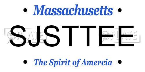 SJSTTEE Massachusetts License Plate