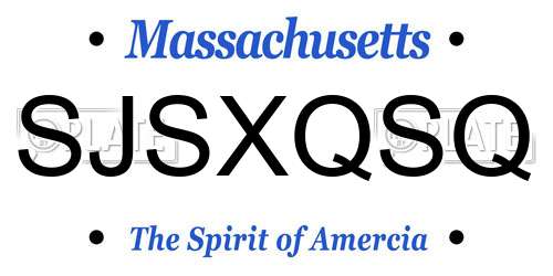 SJSXQSQ Massachusetts License Plate