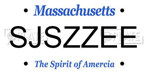 SJSZZEE Massachusetts License Plate