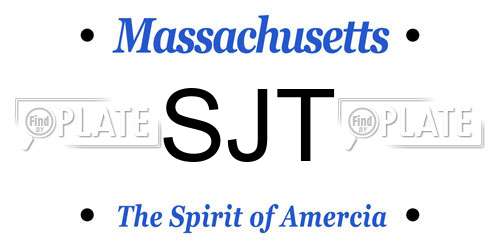 SJT Massachusetts License Plate
