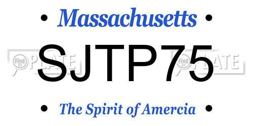 SJTP75 Massachusetts License Plate