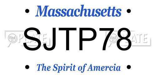 SJTP78 Massachusetts License Plate