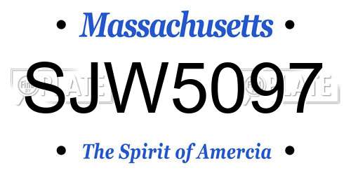 SJW5097 Massachusetts License Plate