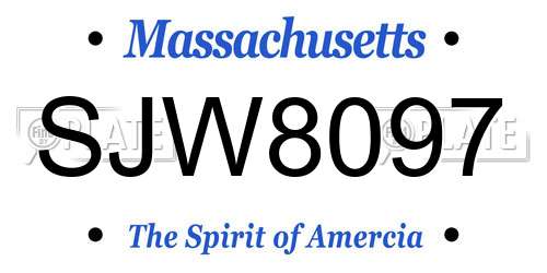 SJW8097 Massachusetts License Plate