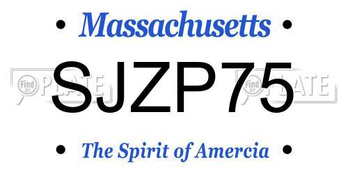 SJZP75 Massachusetts License Plate