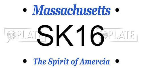 SK16 Massachusetts License Plate