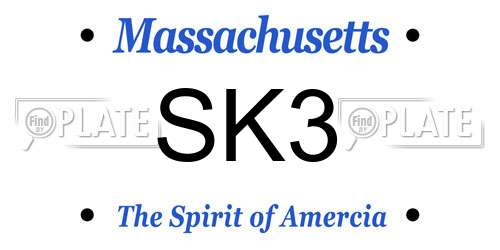 SK3 Massachusetts License Plate