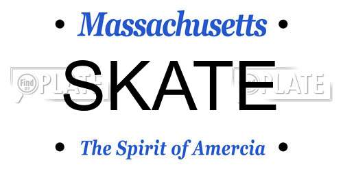 SKATE Massachusetts License Plate