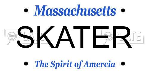 SKATER Massachusetts License Plate