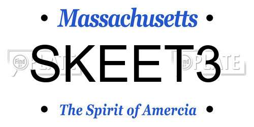 SKEET3 Massachusetts License Plate