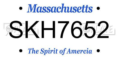SKH7652 Massachusetts License Plate