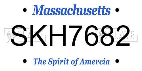 SKH7682 Massachusetts License Plate