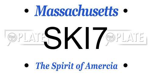 SKI7 Massachusetts License Plate
