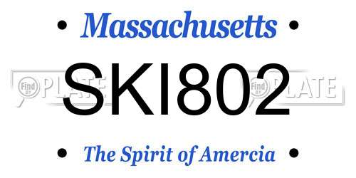 SKI802 Massachusetts License Plate