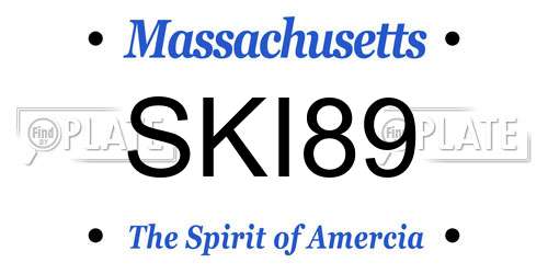 SKI89 Massachusetts License Plate
