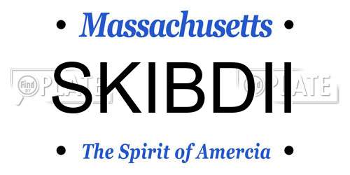 SKIBDII Massachusetts License Plate