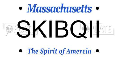 SKIBQII Massachusetts License Plate