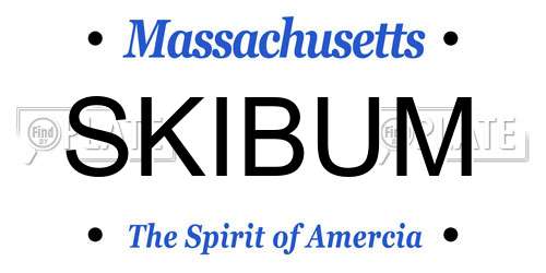 SKIBUM Massachusetts License Plate