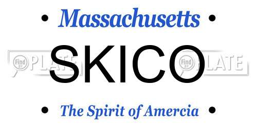SKICO Massachusetts License Plate