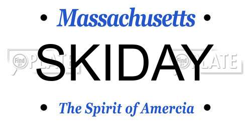 SKIDAY Massachusetts License Plate