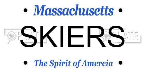 SKIERS Massachusetts License Plate
