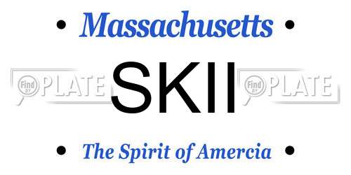 SKII Massachusetts License Plate