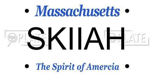 SKIIAH Massachusetts License Plate
