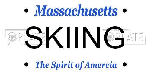 SKIING Massachusetts License Plate